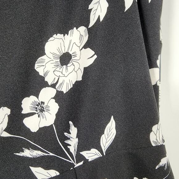 Black Floral Adrianna Papell Off the Shoulder Dress Size 10 - Picture 7 of 7